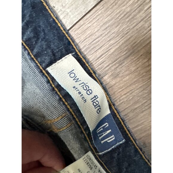 Gap Y2K Vintage Low Rise Flare Stretch Jeans 8 Regular Dark Wash Denim - Picture 2 of 7